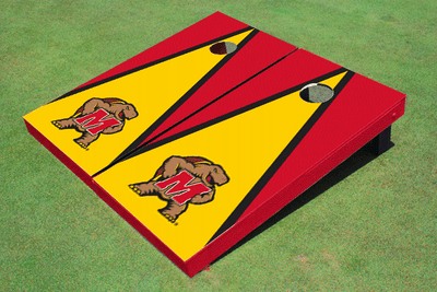 University of Maryland Yellow and Red Matching Triangle Cornhole Boards University of Maryland Yellow and Red Matching Triangle Cornhole Boards