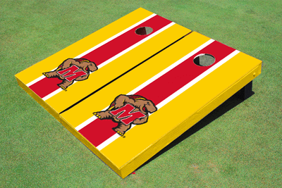 University of Maryland Red and Yellow Matching Long Stripe Cornhole Boards