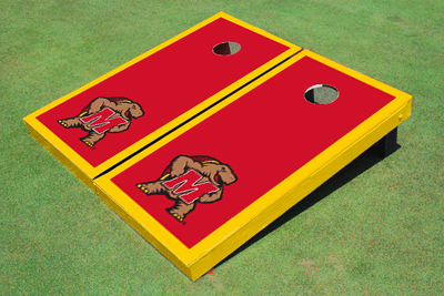 University of Maryland Yellow Matching Border Cornhole Boards University of Maryland Yellow Matching Border Cornhole Boards