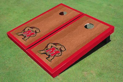 University of Maryland Red Rosewood Matching Border Cornhole Boards University of Maryland Red Rosewood Matching Border Cornhole Boards