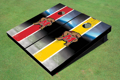 University of Maryland Field Long Stripe Alternating Themed Cornhole Boards