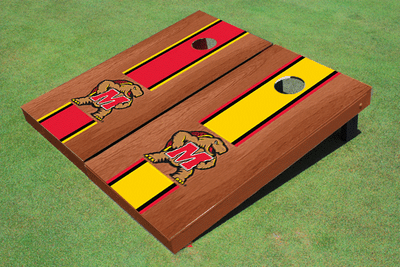 University of Maryland Rosewood Alternating Long Stripe Cornhole Boards