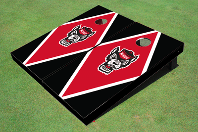 NC State University Red and Black Matching Diamond Cornhole Boards