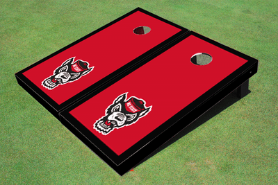 NC State University Black Matching Border Cornhole Boards