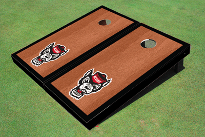 NC State University Black Rosewood Matching Border Cornhole Boards NC State University Black Rosewood Matching Border Cornhole Boards