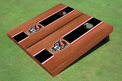 NC State University Black Rosewood Matching Long Stripe Cornhole Boards