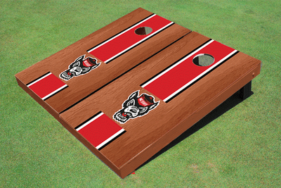 NC State University Red Rosewood Matching Long Stripe Cornhole Boards