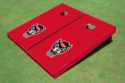 NC State University Red Matching Solid Cornhole Boards NC State University Red Matching Solid Cornhole Boards