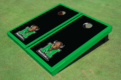 Marshall University Green Matching Border Cornhole Boards