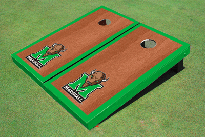 Marshall University Green Rosewood Matching Borders Cornhole Boards