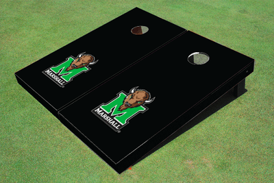 Marshall University Black Matching Solid Cornhole Boards