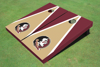 Florida State University Gold And Maroon Matching Triangle Cornhole Boards Florida State University Gold And Maroon Matching Triangle Cornhole Boards