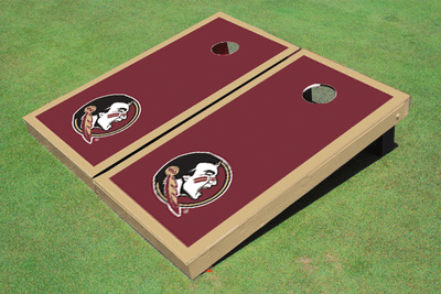 Florida State University Gold Matching Border Cornhole Boards