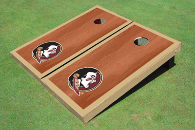 Florida State University Gold Rosewood Matching Border Cornhole Boards Florida State University Gold Rosewood Matching Border Cornhole Boards
