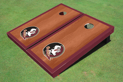 Florida State University Maroon Rosewood Matching Borders Cornhole Boards