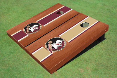 Florida State University Rosewood Alternating Long Stripe Cornhole Boards Florida State University Rosewood Alternating Long Stripe Cornhole Boards