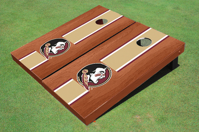 Florida State University Gold Rosewood Matching Long Stripe Cornhole Boards Florida State University Gold Rosewood Matching Long Stripe Cornhole Boards