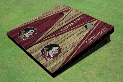 Florida State University Alternating Wood Look Triangle Cornhole Boards Florida State University Alternating Wood Look Triangle Cornhole Boards