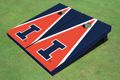 University of Illinois Orange And Navy Matching Triangle Cornhole Boards University of Illinois Orange And Navy Matching Triangle Cornhole Boards