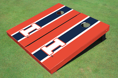 University of Illinois Navy And Orange Matching Long Stripe Cornhole Boards