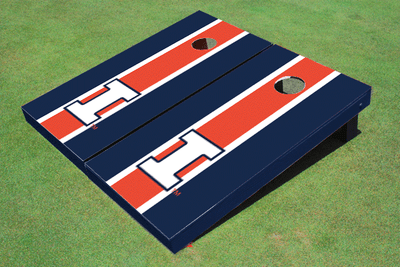 University of Illinois  Orange And Navy Matching Long Stripe Cornhole Boards