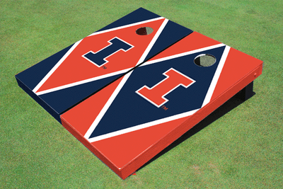 University of Illinois Alternating Diamond Cornhole Boards