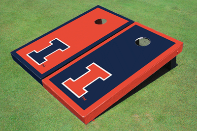 University of Illinois Alternating Border Cornhole Boards