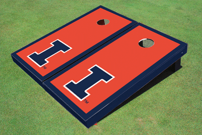 University of Illinois Navy Matching Border Cornhole Boards