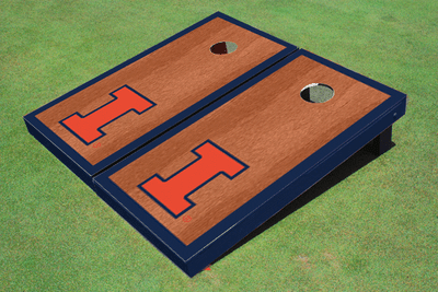 University of Illinois Navy Rosewood Matching Border Cornhole Boards
