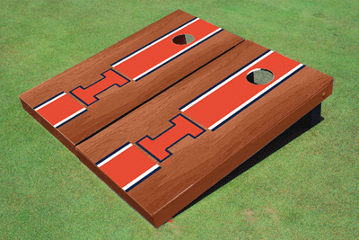 University of Illinois Orange Rosewood Matching Long Stripe Cornhole Boards University of Illinois Orange Rosewood Matching Long Stripe Cornhole Boards