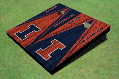 University of Illinois Alternating Wood Look Triangle Cornhole Boards