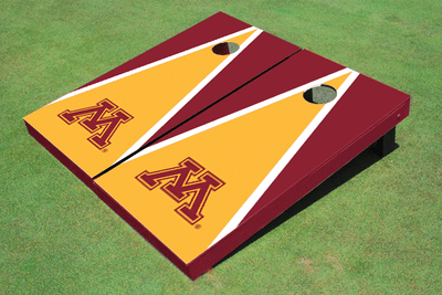 University of Minnesota Gold and Maroon Matching Triangle Cornhole Boards University of Minnesota Gold and Maroon Matching Triangle Cornhole Boards