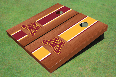 University of Minnesota Rosewood Alternating Long Stripe Cornhole Boards