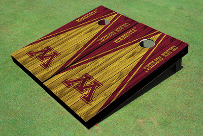 University of Minnesota Gold and Maroon Matching Wood Look Triangle Cornhole Boards