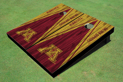 University of Minnesota Maroon and Gold Matching Wood Look Triangle Cornhole Boards University of Minnesota Maroon and Gold Matching Wood Look Triangle Cornhole Boards