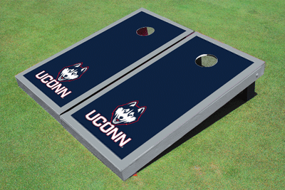 University of Connecticut "UConn" Gray Matching Border Cornhole Boards