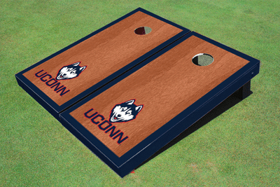 University of Connecticut "UConn" Navy Rosewood Matching Borders Cornhole Boards