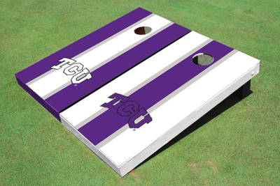Texas Christian University "TCU" Alternating Long Stripe Cornhole Boards