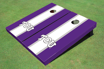 Texas Christian University "TCU" White and Purple Matching Long Stripe Cornhole Boards Texas Christian University "TCU" White and Purple Matching Long Stripe Cornhole Boards