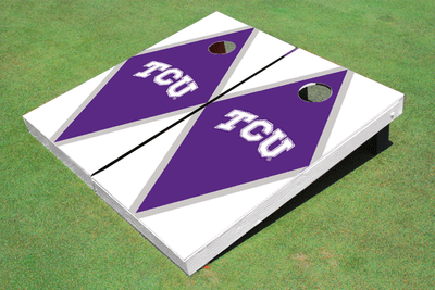 Texas Christian University "TCU" Purple and White Matching Diamond Cornhole Boards