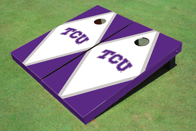 Texas Christian University "TCU" White and Purple Matching Diamond Cornhole Boards