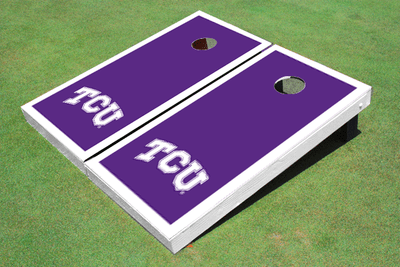 Texas Christian University "TCU" White Matching Border Cornhole Boards