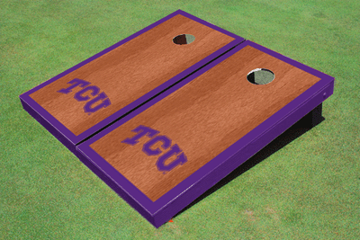 Texas Christian University "TCU" Purple Rosewood Matching Border Cornhole Boards