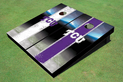 Texas Christian University "TCU" Field Long Stripe Alternating Themed Cornhole Boards
