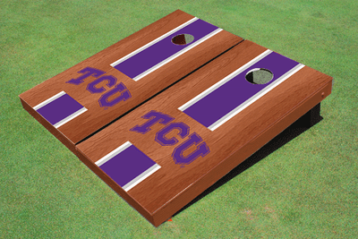 Texas Christian University "TCU" Purple Rosewood Matching Long Stripe Cornhole Boards