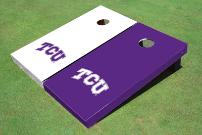Texas Christian University "TCU" Alternating Solid Cornhole Boards