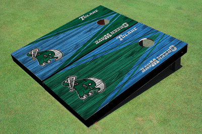 Tulane University Alternating Wood Look Triangle Cornhole Boards
