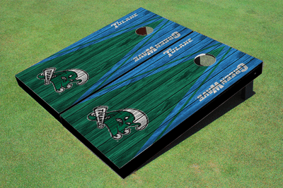 Tulane University Green and Unci Matching Wood Look Triangle Cornhole Boards Tulane University Green and Unci Matching Wood Look Triangle Cornhole Boards