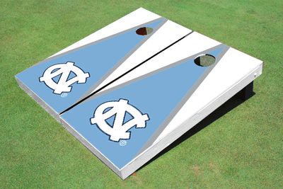 University of North Carolina "UNC" Blue and White Matching Triangle Cornhole Boards University of North Carolina "UNC" Blue and White Matching Triangle Cornhole Boards