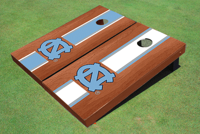 University of North Carolina "UNC" Rosewood Alternating Long Stripe Cornhole Boards